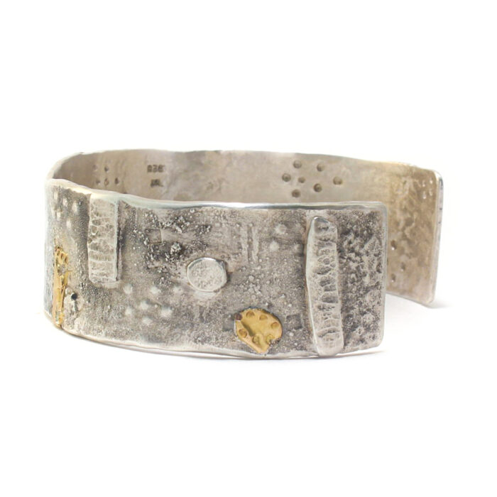 Sterling Silver + 18 Gold Cuff Bracelet