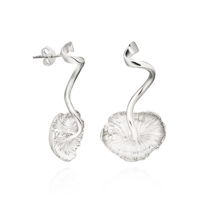 Mushroom, Nature Inspired Silver Earrings and Rose Gold Plated -Mushroom Collection