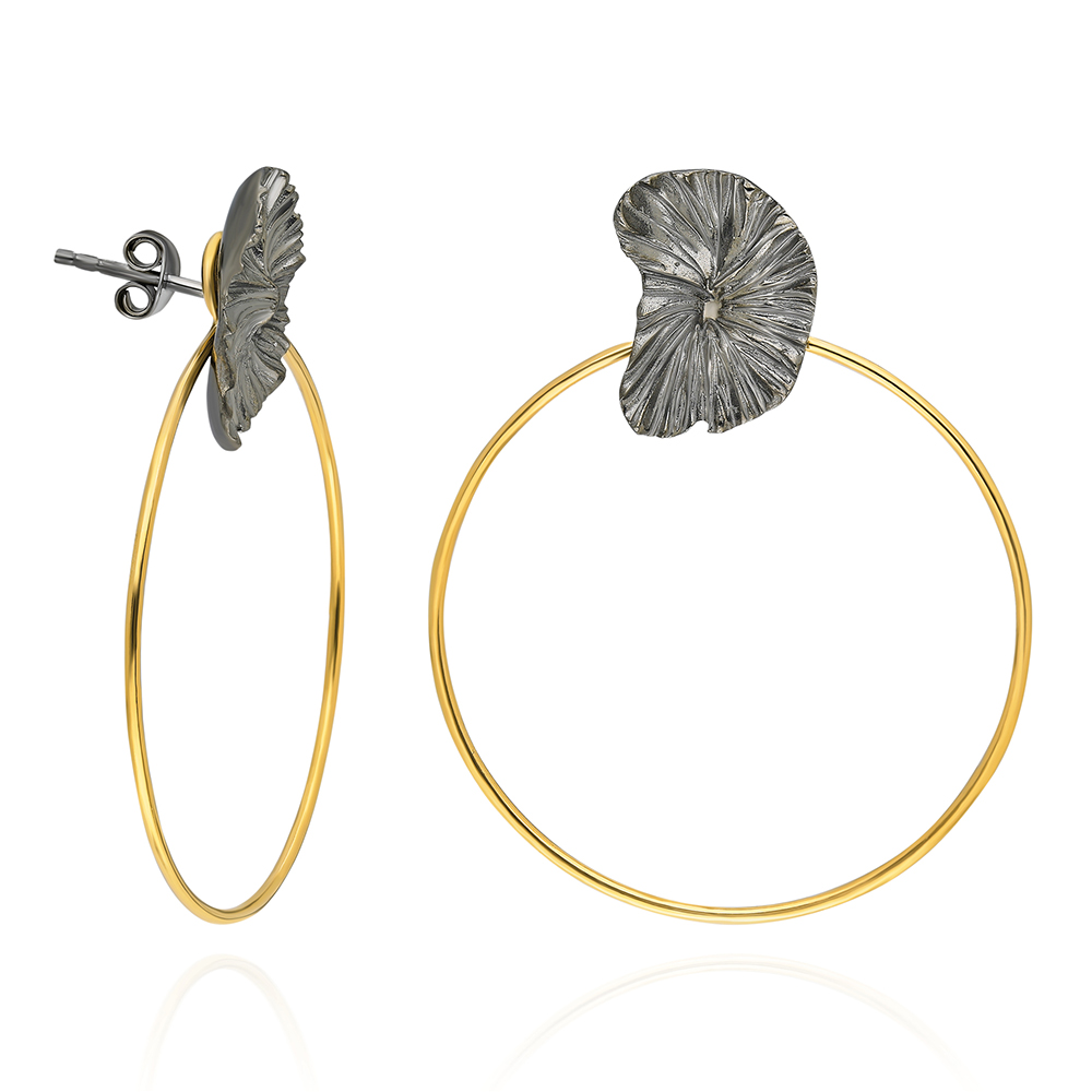 Mushroom, Nature Inspired Silver Earrings Gold Plated/Rose Gold Plated -Mushroom Collection