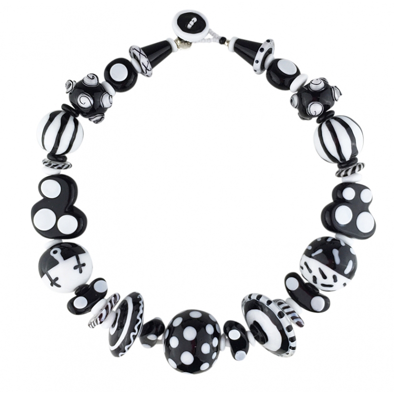 Black & White Graphic Necklace - Barbara Becker Simon -  Eclectic Artisans