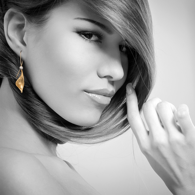Gold Pod Earrings / Silver & Gold - Aleksandra Vali -  Eclectic Artisans