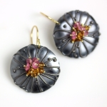 Daisy Disc Earrings with Gemstone Clusters -   -  Eclectic Artisans