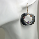 Mixed Gemstone Dotted Pebble Dangle Earrings -   -  Eclectic Artisans