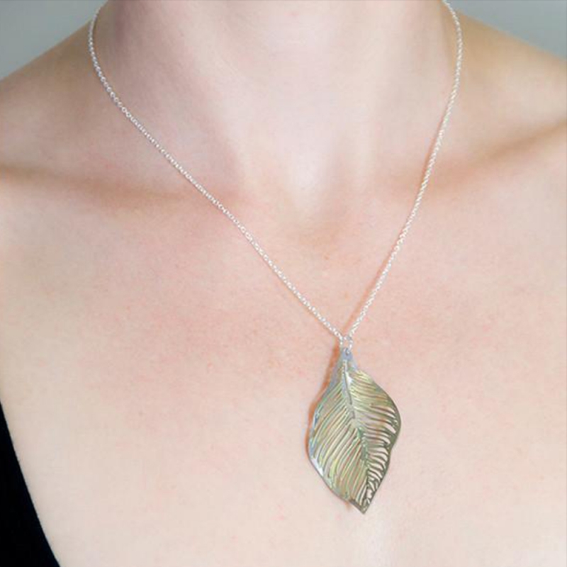 Titanium Leaf Pendant - Sarah Rothe -  Eclectic Artisans