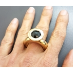 Princess Ring Black Spinel Stone Set in Bronze  - Philippa Green -  Eclectic Artisans