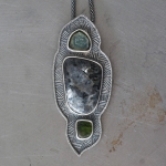 Larvikite and tourmaline statement necklace -   -  Eclectic Artisans
