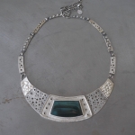 Spectrolite and sterling silver statement necklace -   -  Eclectic Artisans