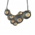 Golden rutilated quartz necklace, seven suns and nine moons -   -  Eclectic Artisans