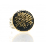 Black and Gold Stripes Medium Ring - Lara Ginzburg -  Eclectic Artisans