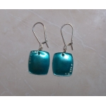 Blue Fantasy Enameled Square earrings - Lara Ginzburg -  Eclectic Artisans