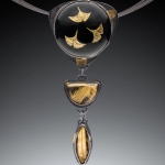 Black and Gold Gingko Leaves Long Necklace - Lara Ginzburg -  Eclectic Artisans