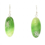 Green Fantasy Enameled Oval earrings - Lara Ginzburg -  Eclectic Artisans