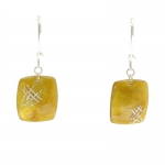 Yellow Fantasy Enameled Square earrings - Lara Ginzburg -  Eclectic Artisans