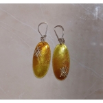 Yellow Fantasy Enameled Oval earrings - Lara Ginzburg -  Eclectic Artisans