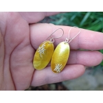 Yellow Fantasy Enameled Oval earrings - Lara Ginzburg -  Eclectic Artisans