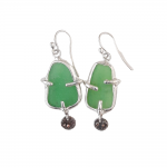 Sea glass dangle earrings - VerdeRame Jewels -  Eclectic Artisans
