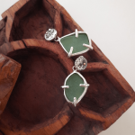 Sea glass stud earrings - VerdeRame Jewels -  Eclectic Artisans
