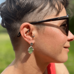 Sea glass stud earrings - VerdeRame Jewels -  Eclectic Artisans