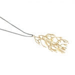 Frond pendant, sterling silver, oxidised silver, gold vermeil - Kate Bajic -  Eclectic Artisans