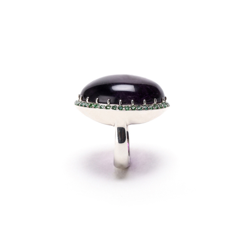 Dome Amethyst Ring  - Unbent  Jewellery -  Eclectic Artisans