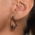 Half circle earrings with flying pig - Bizar Concept -  Eclectic Artisans