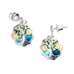 Tree of life enamel earrings - Bizar Concept -  Eclectic Artisans