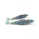 Eardrops ORNAMENT with Opal   -   -  Eclectic Artisans