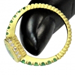 Stephanie Opal Emerald Ring - Alison Nagasue -  Eclectic Artisans