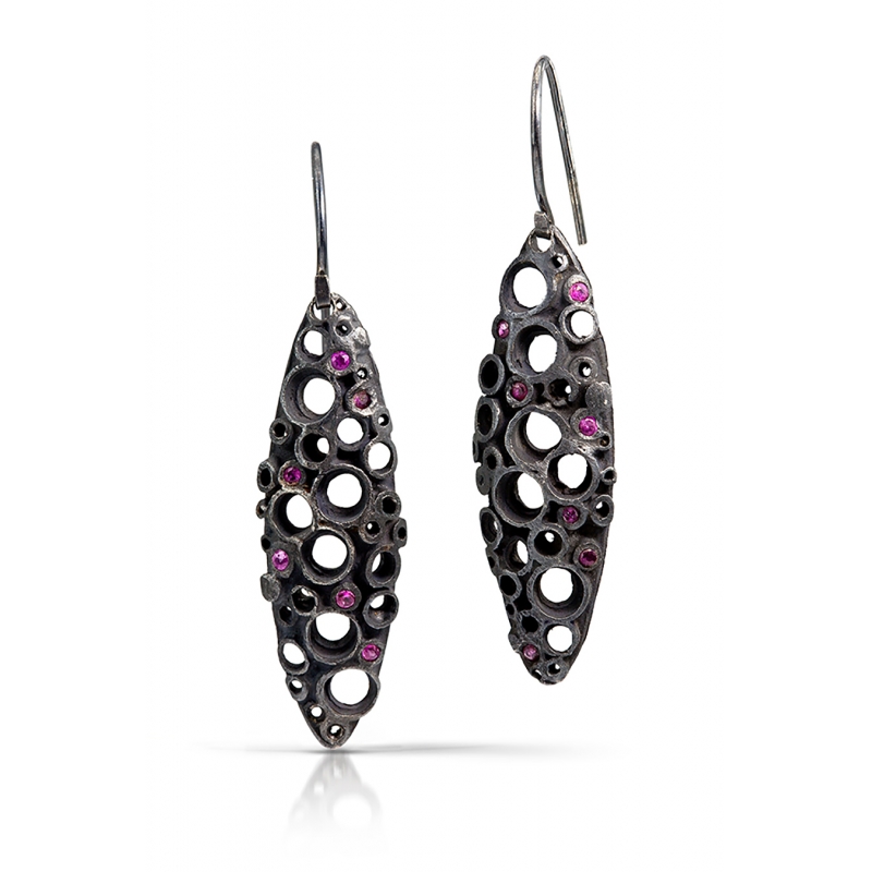 Bejeweled Hive Oval Earrings - Shauna Burke -  Eclectic Artisans