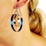 Continuous Loop Earrings in Titanium and Sterling Silver - Vanessa Williams -  Eclectic Artisans