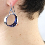 Loop Earrings in Titanium and Sterling Silver - Vanessa Williams -  Eclectic Artisans