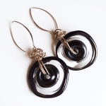 Black Circle Earrings - Sebnem Kurtul -  Eclectic Artisans