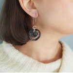 Black Circle Earrings - Sebnem Kurtul -  Eclectic Artisans