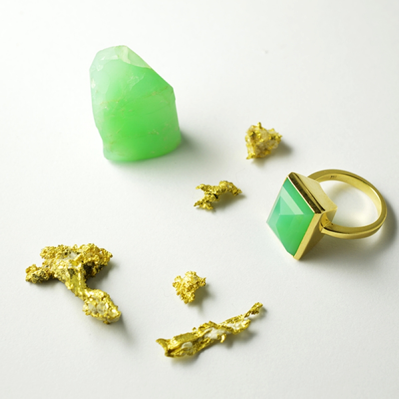 Green Gold Ring - Carolyn Barker -  Eclectic Artisans