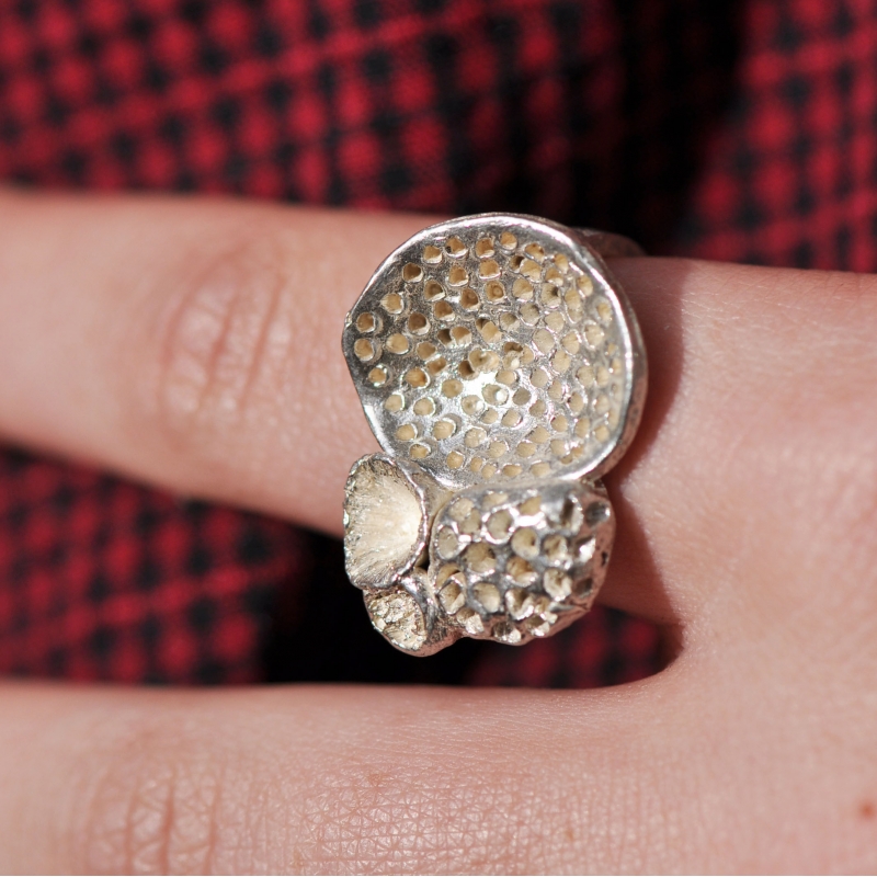 Rock Coral Ring, Sterling silver - Katherine Wheeler -  Eclectic Artisans
