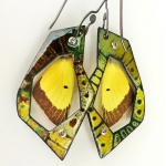 Orange Sulfur Butterfly Wing Specimen Earrings - Jessica deGruyter Found in ABQ -  Eclectic Artisans