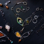 Celaeno, "mother of wolf & goat", Pleiades Necklace  - Jessica deGruyter Found in ABQ -  Eclectic Artisans