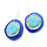 Blue Spinner Earrings - Laurel  Nathanson -  Eclectic Artisans