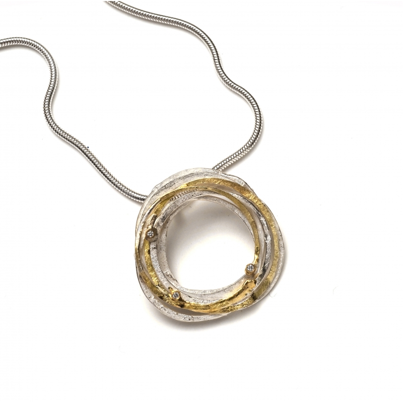 Gold and Silver Wrap Pendant - Shimara Carlow -  Eclectic Artisans