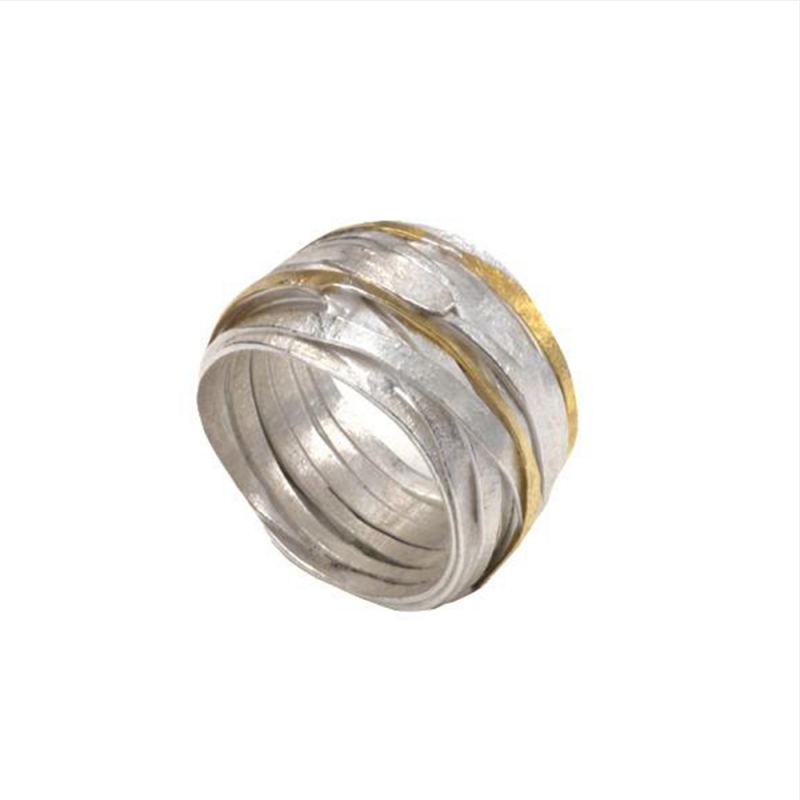 Silver and Gold Wrap Ring #2 - Shimara Carlow -  Eclectic Artisans