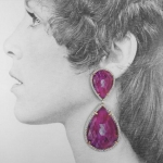 Rocks Earrings - Large Double Pink Pear -   -  Eclectic Artisans