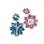 Rocks Earrings - Medium Double Pink Star -   -  Eclectic Artisans