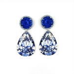 Rocks Earrings Large Blue Circle Pear Diamond - Anna Davern -  Eclectic Artisans