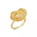 Mushroom, Nature Inspired Silver Ring Gold Plated and Enameled - Mushroom Collection - Berrin Design -  Eclectic Artisans