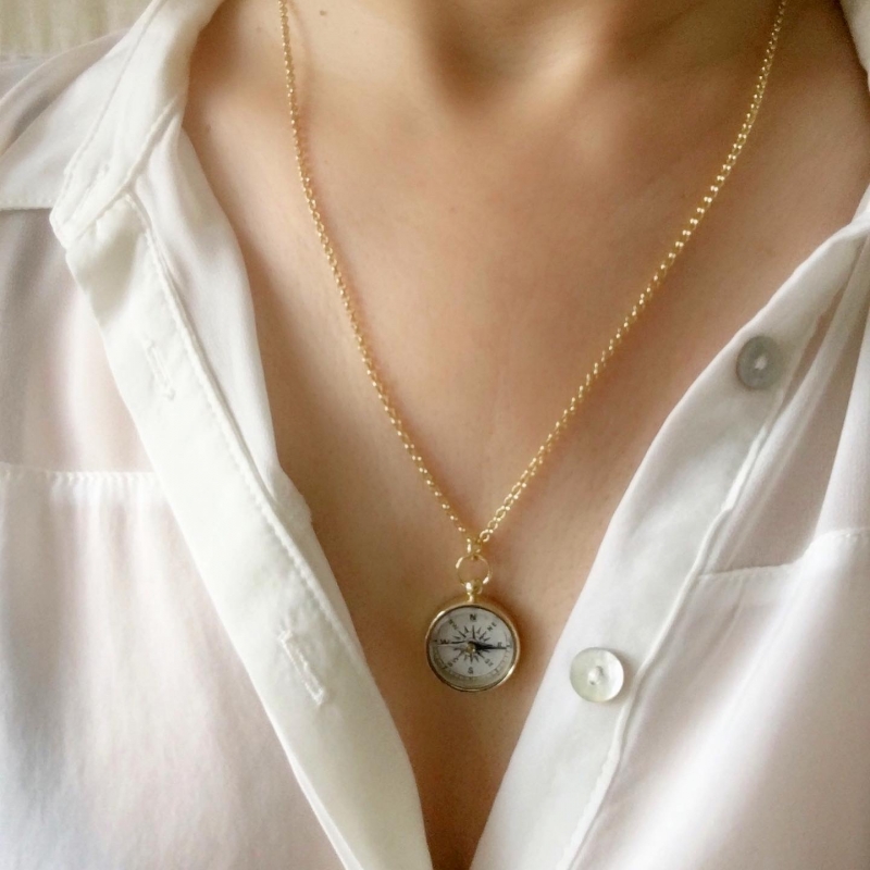Compass necklace gold ocean necklace gold compass pendant graduation gift