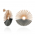 Sterling Silver Rose Gold/Black Earrings - Gold/Black Earrings - Day&Night Collection - Berrin Design -  Eclectic Artisans