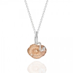 Mushroom, Nature Inspired Silver Necklace Rose Gold Plated and Enameled -Mushroom Collection - Berrin Design -  Eclectic Artisans