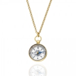 Sterling Silver Gold Plated Antique Compass Necklace -  Antique Golden Compass - Berrin Design -  Eclectic Artisans