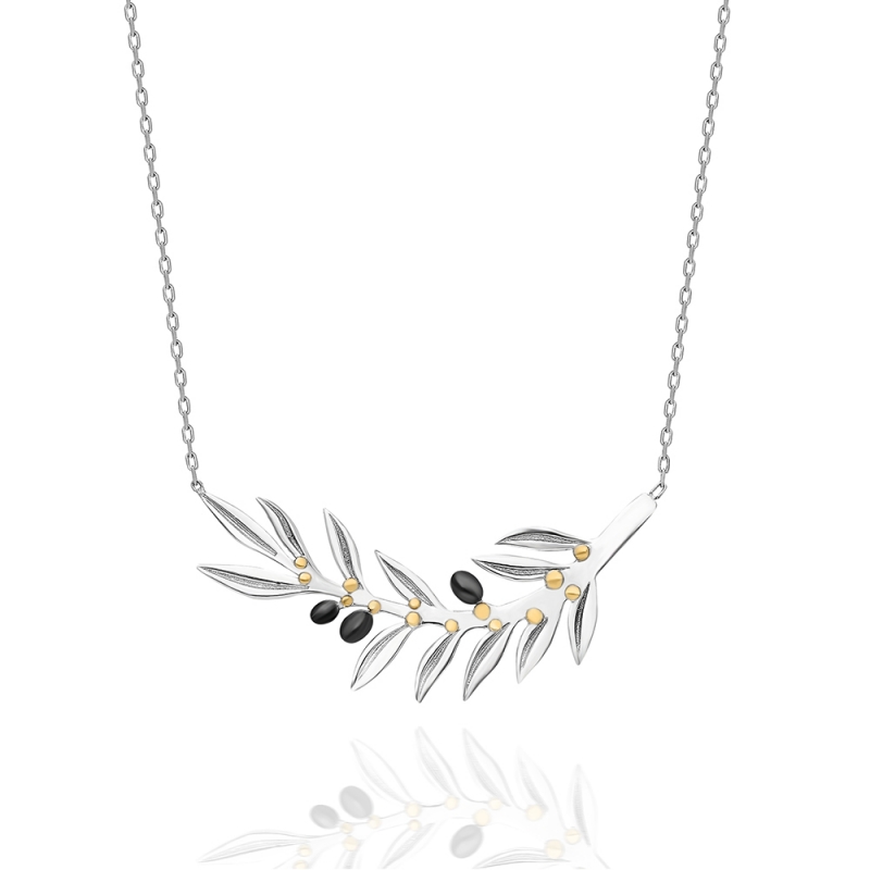 Sterling Silver Olive Branch Necklace - Olive Branch Collection - Berrin Design -  Eclectic Artisans